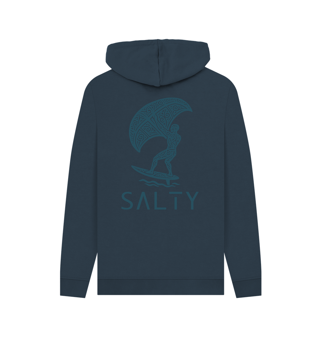 Navy Printed Hoody Back