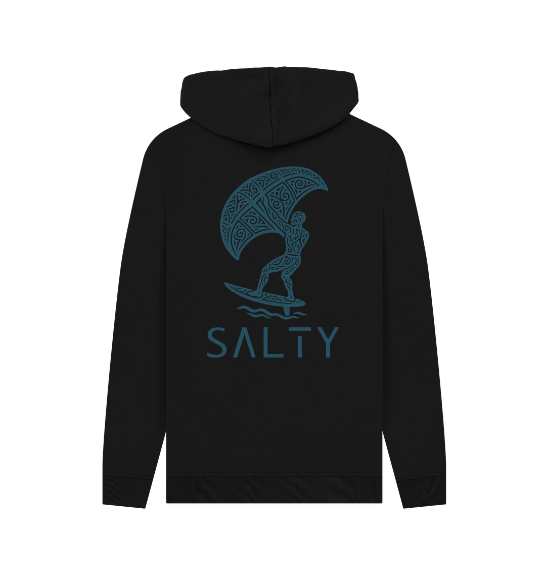 Black Printed Hoody Back