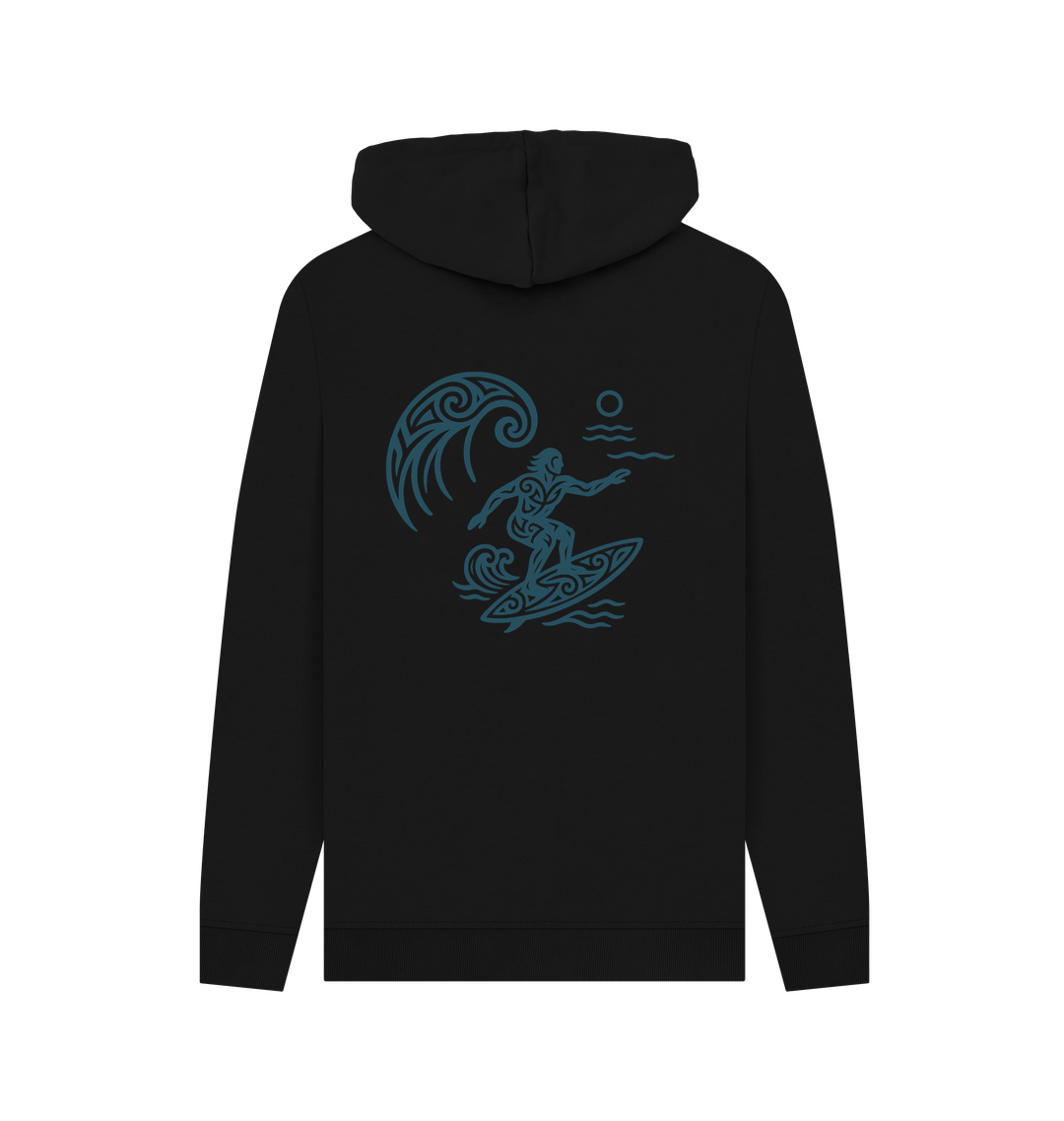 Black Printed Hoody Back