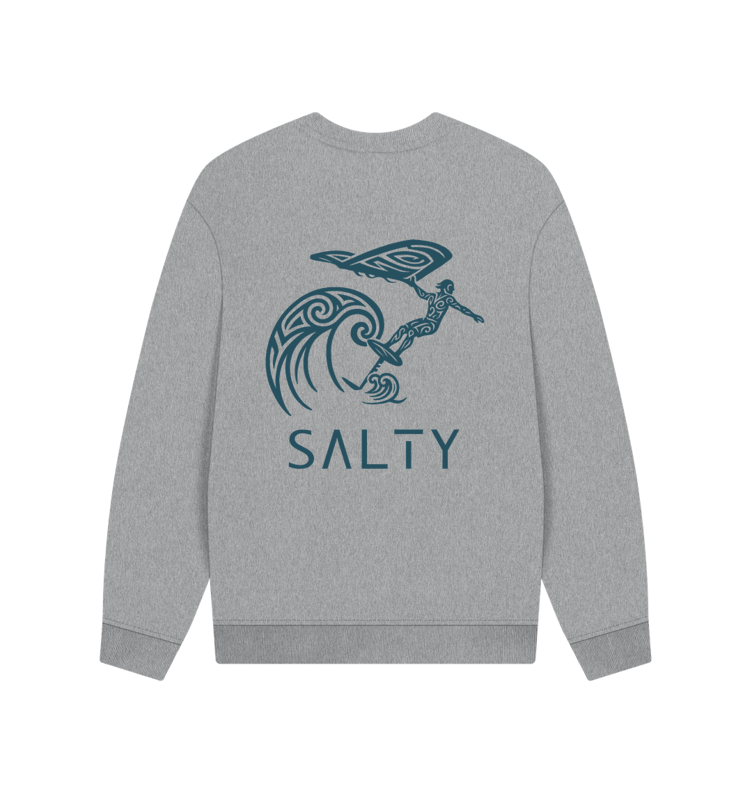 Athletic Grey Printed Sweater Back