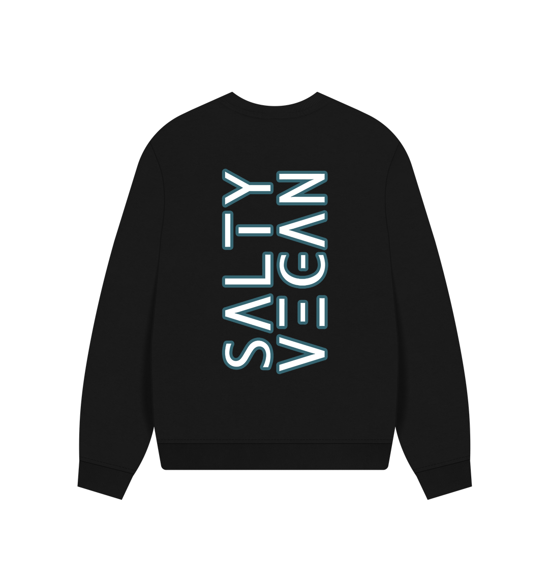 Black Printed Sweater Back