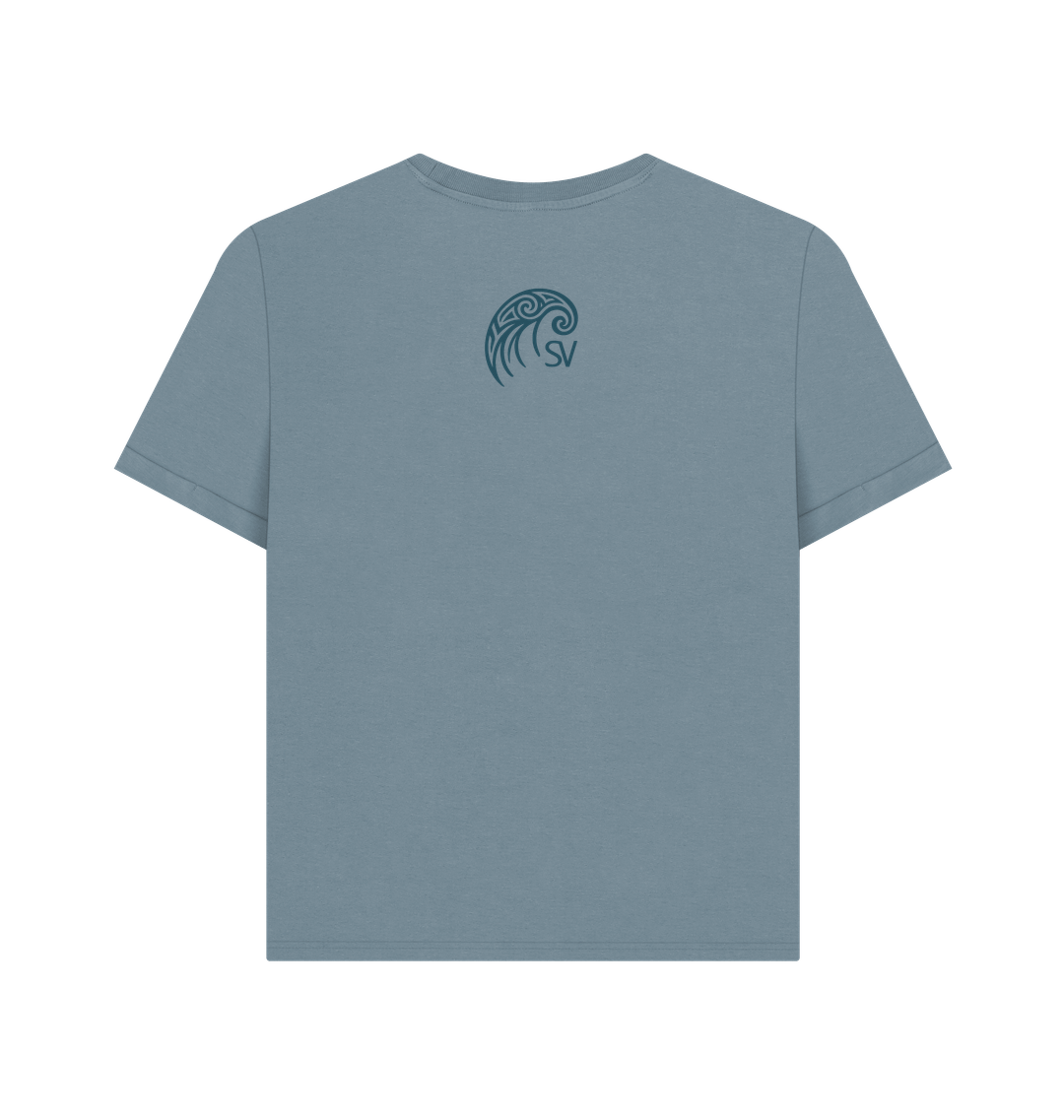 Stone Blue Printed T-shirt Back