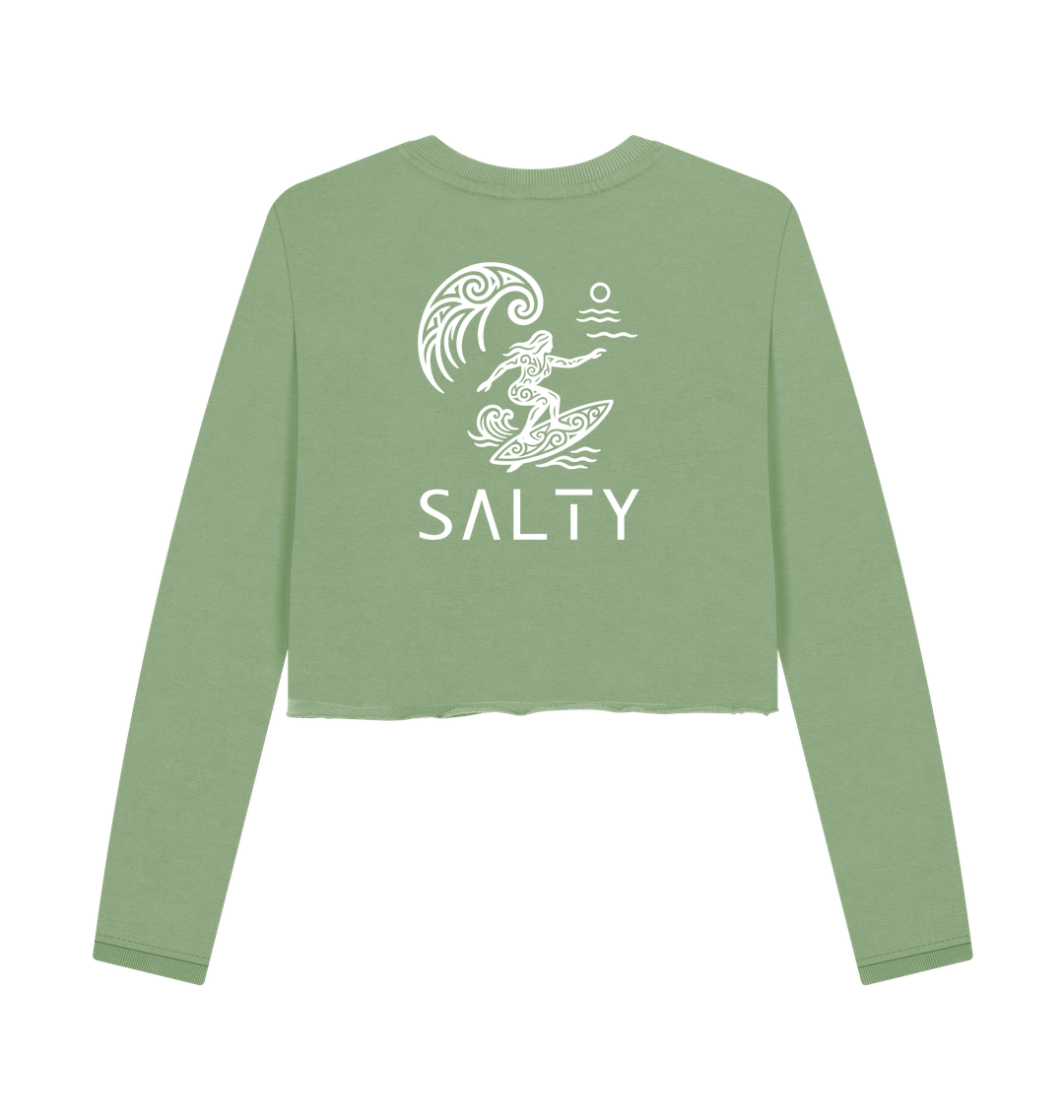 Sage Printed Boxy Jumpers Back