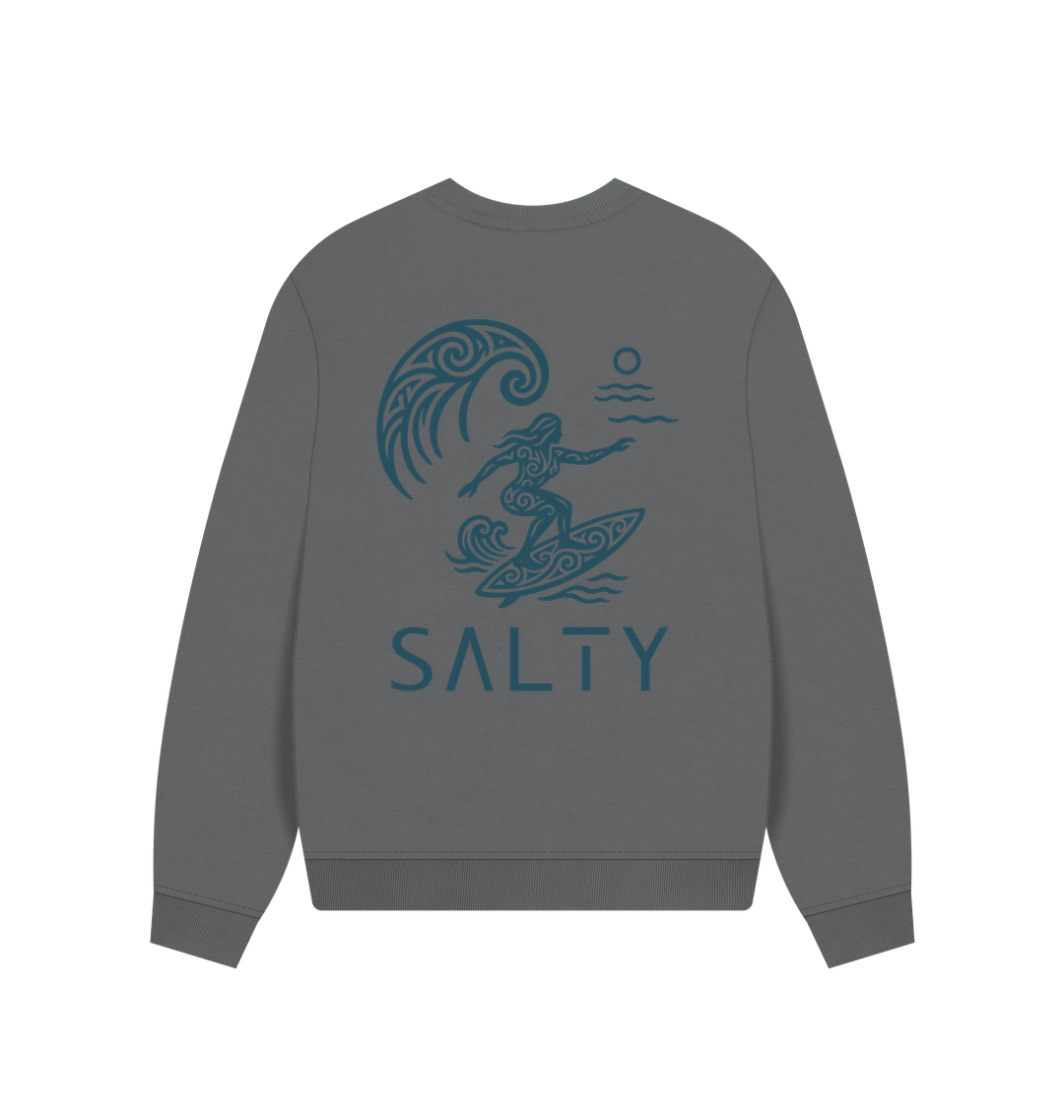Slate Grey Printed Sweater Back