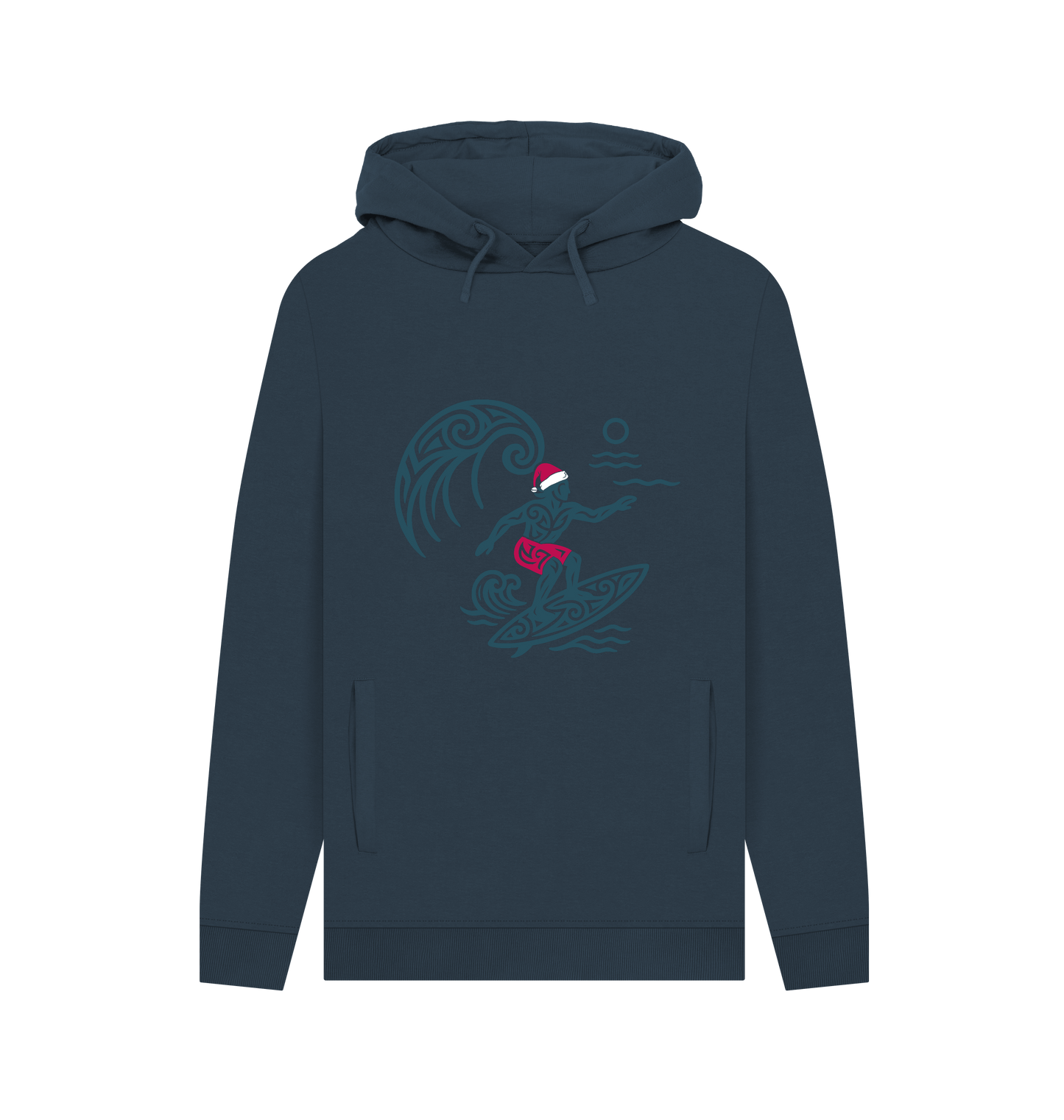 Navy Printed Hoody Front