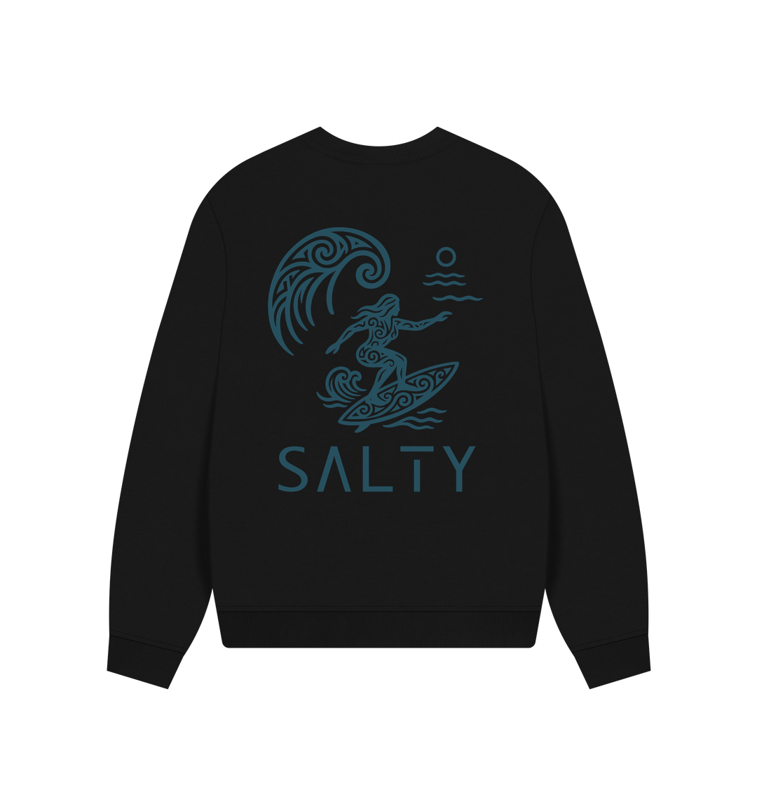 Black Printed Sweater Back