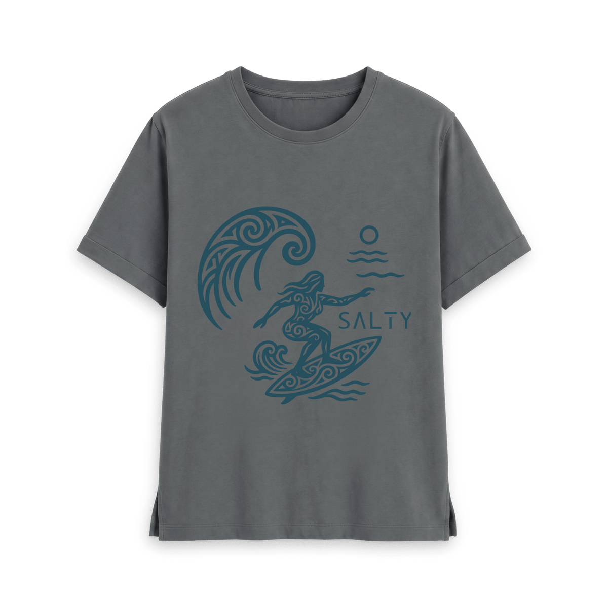 Slate Grey Printed T-shirt Front