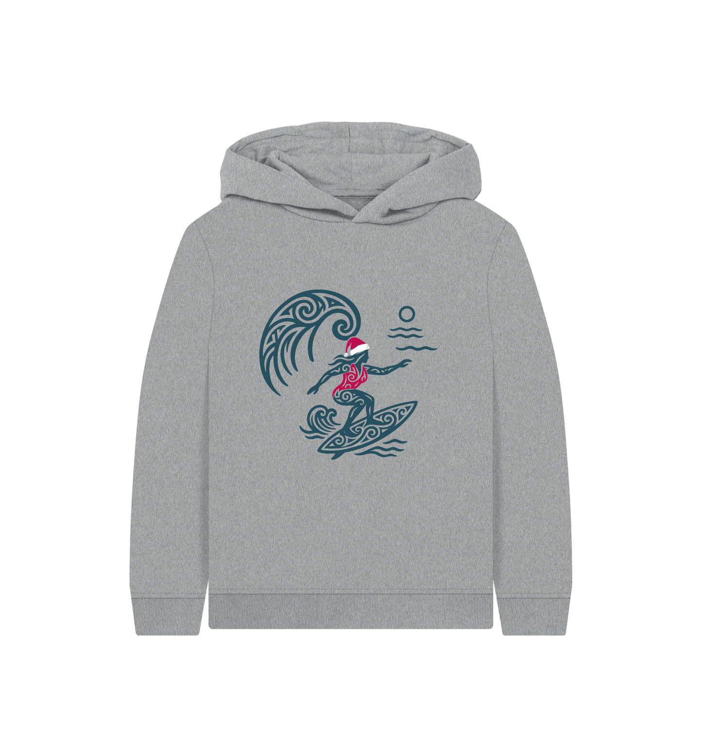 Athletic Grey Printed Kids Hoodie Front