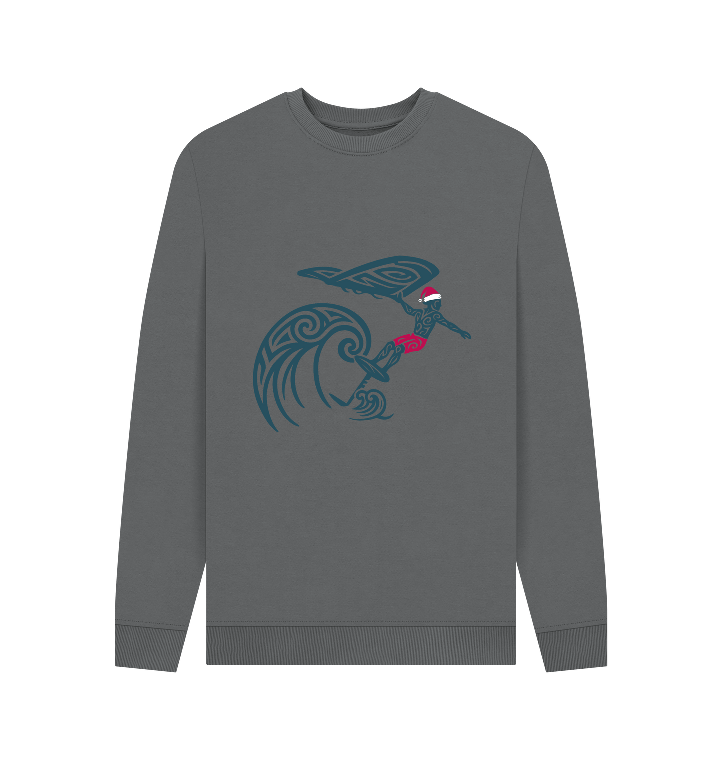 Slate Grey Printed Sweater Front