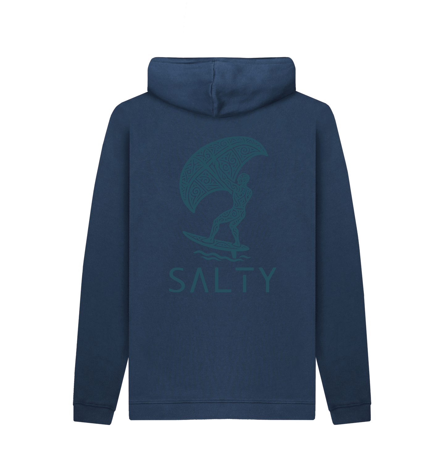 Navy Printed Hoody Back