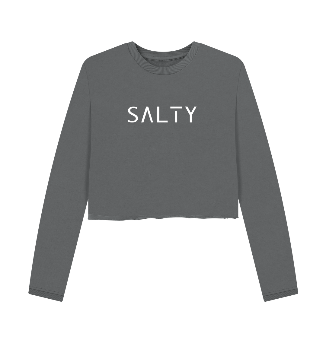 Slate Grey Printed Boxy Jumpers Front