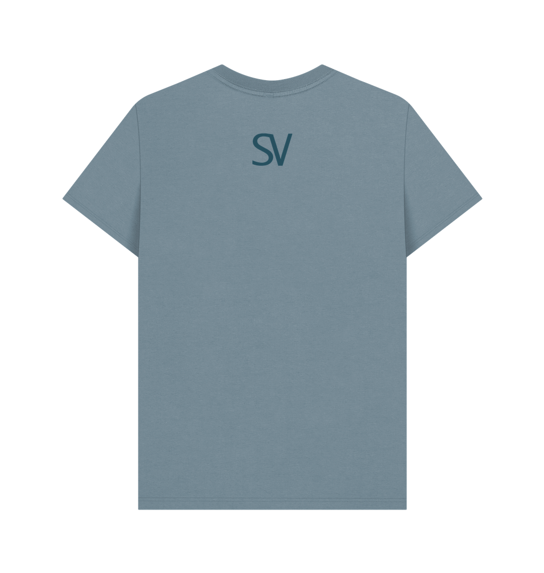 Stone Blue Printed T-shirt Back