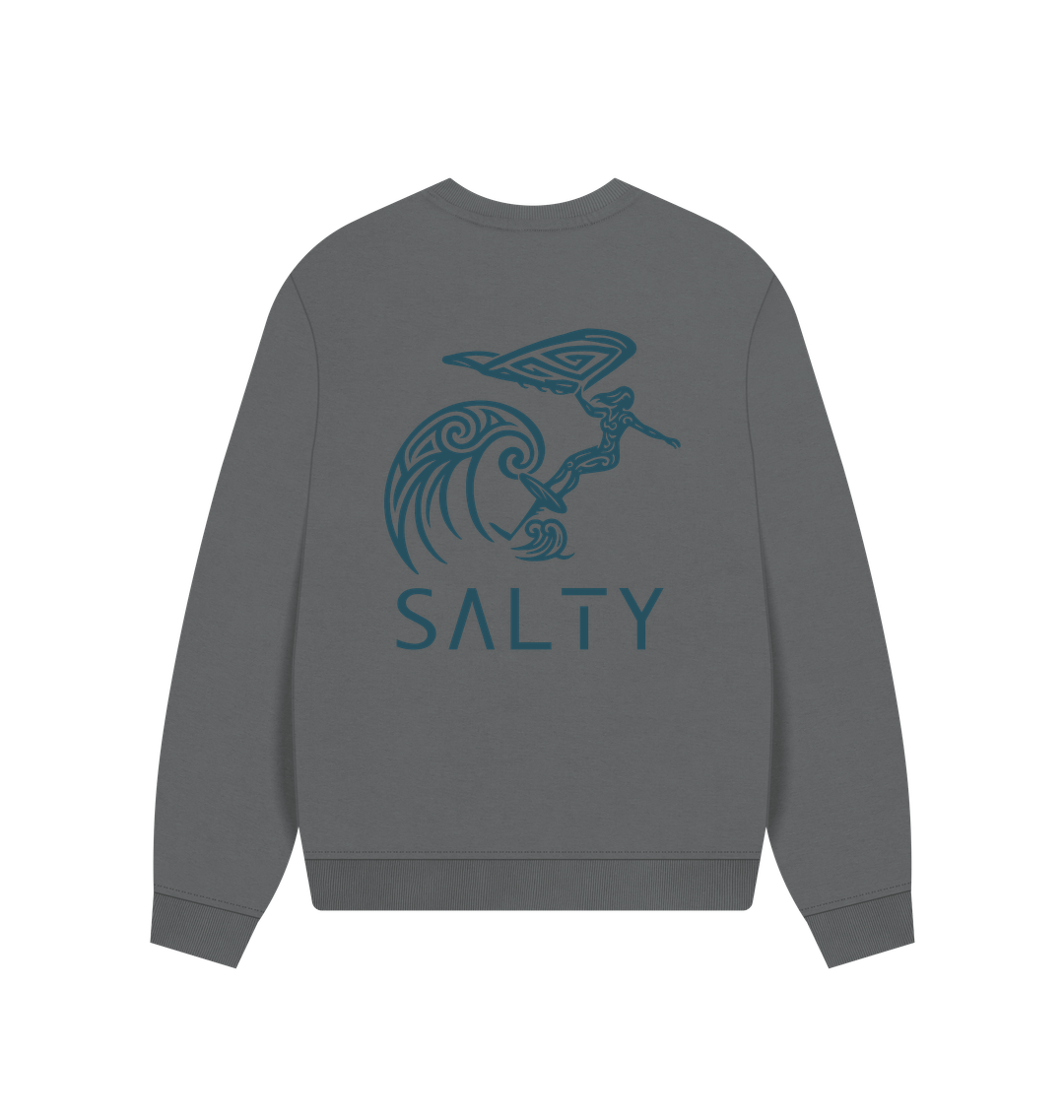 Slate Grey Printed Sweater Back