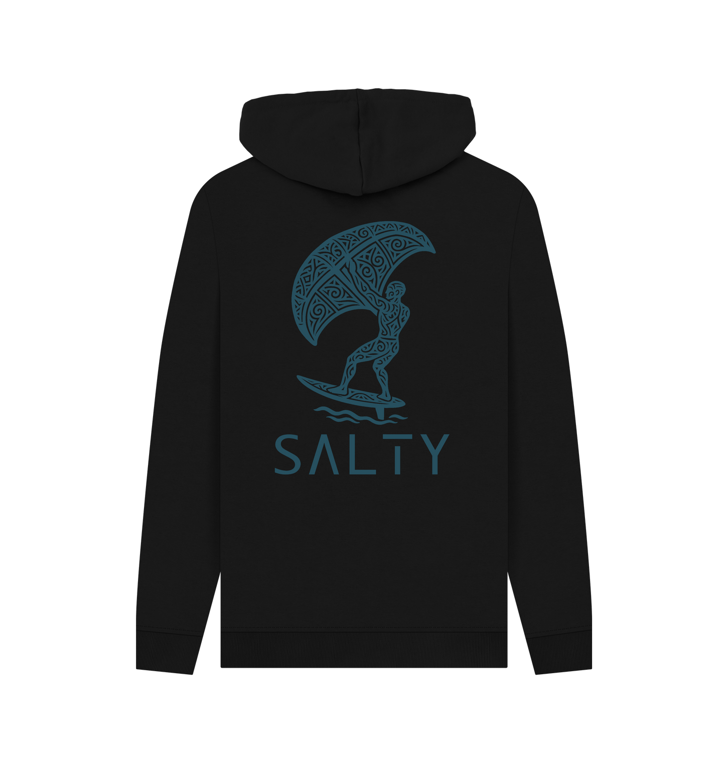 Black Printed Hoody Back