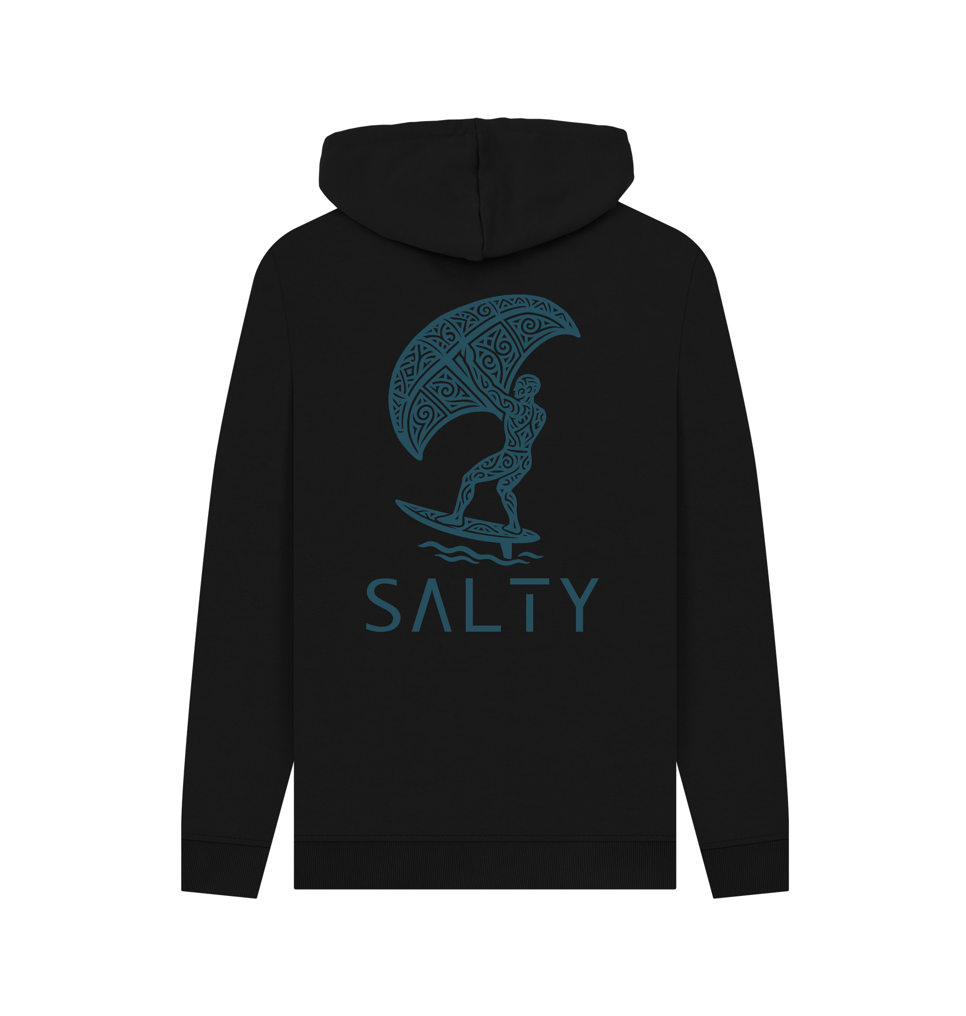 Black Printed Hoody Back