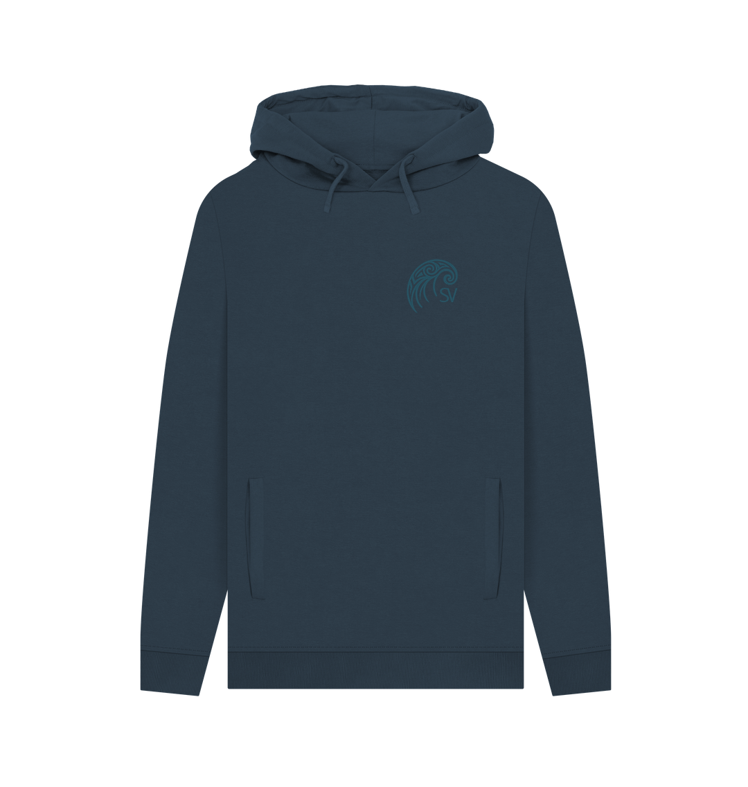 Navy Printed Hoody Front