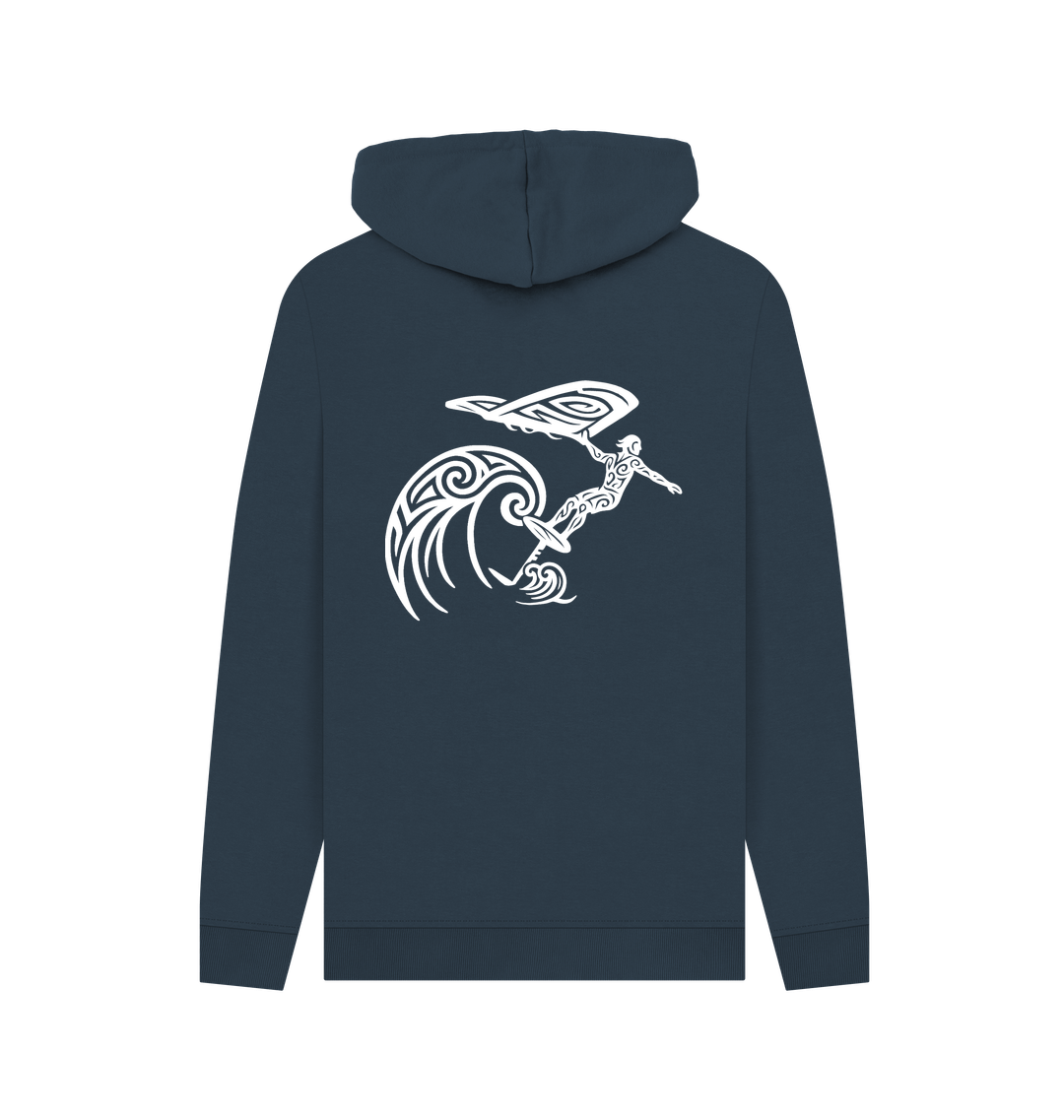 Navy Printed Hoody Back