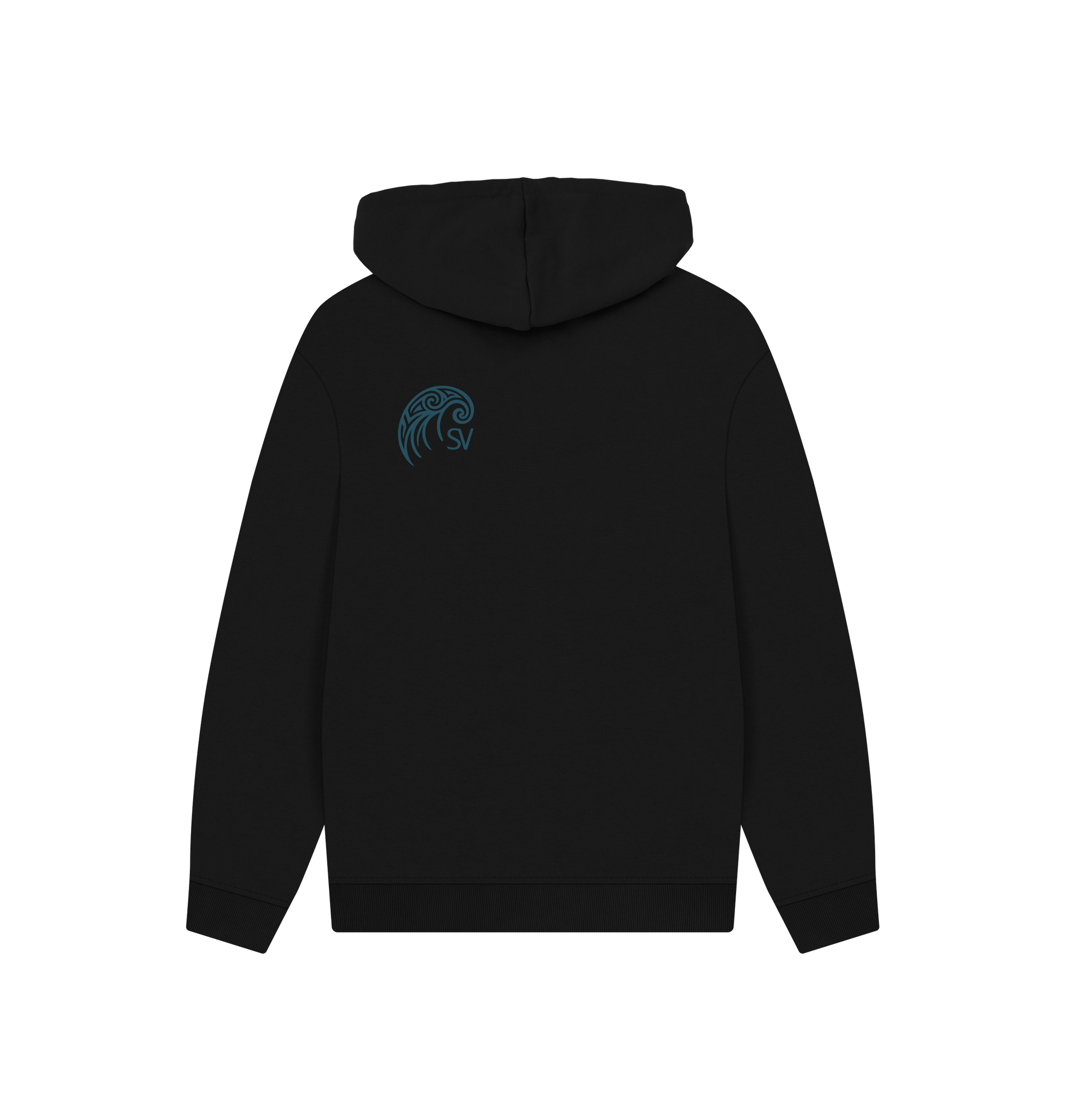 Black Printed Hoody Back