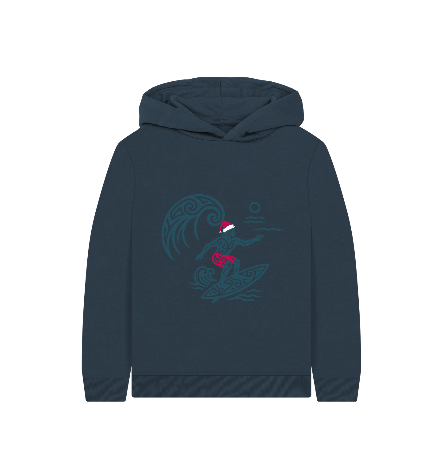 Navy Blue Printed Kids Hoodie Front