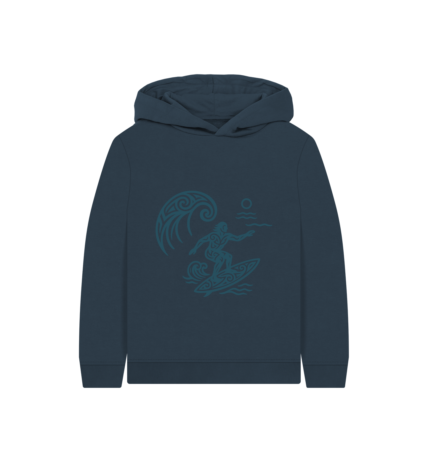 Navy Blue Printed Kids Hoodie Front