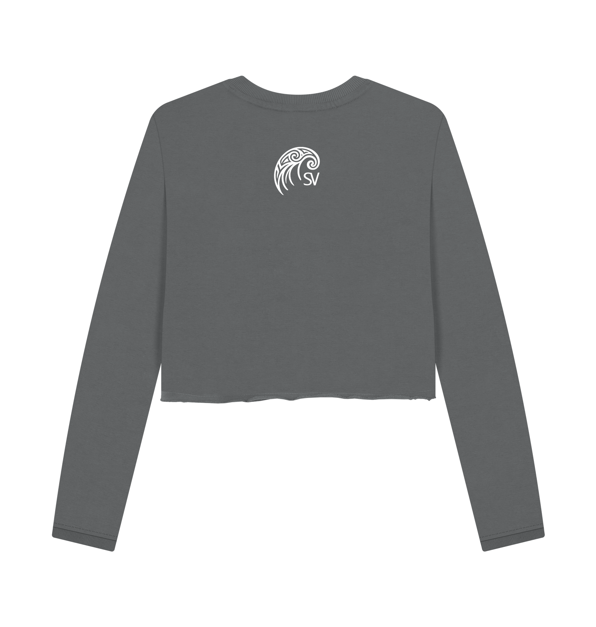 Slate Grey Printed Boxy Jumpers Back