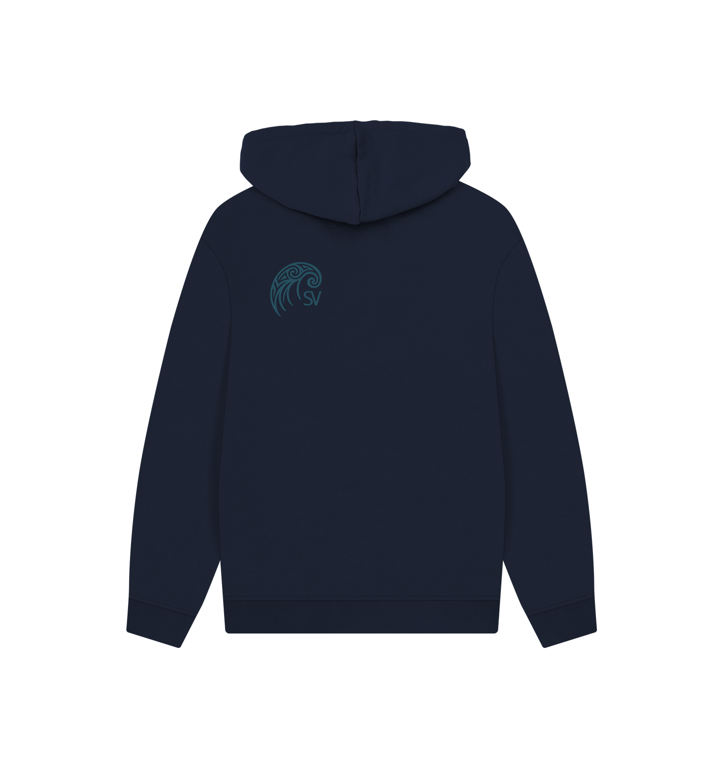 Navy Printed Hoody Back