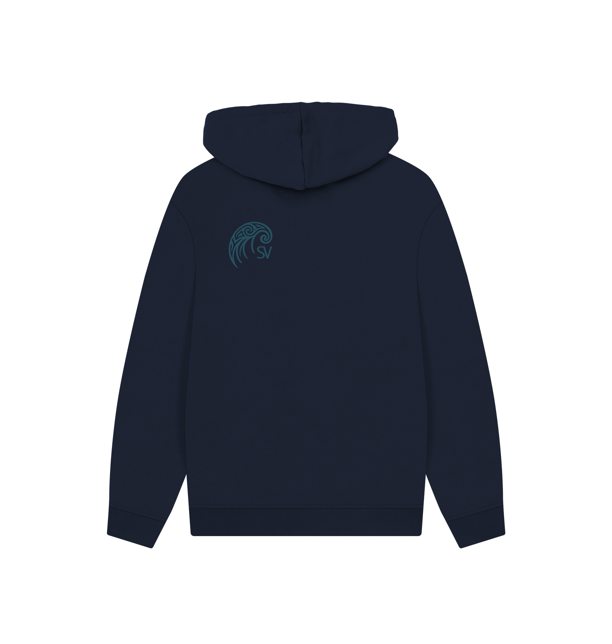 Navy Printed Hoody Back