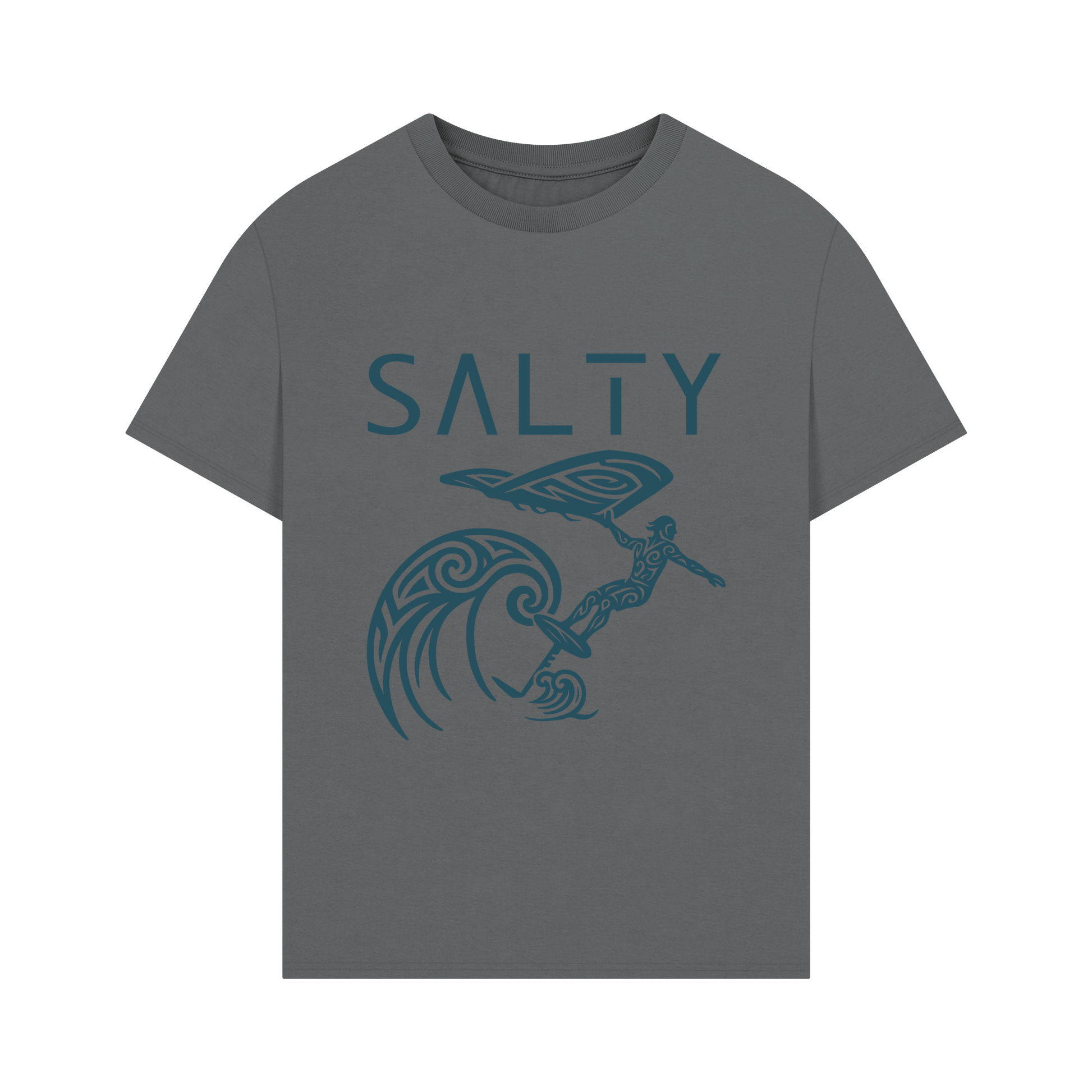 Slate Grey Printed T-shirt Front