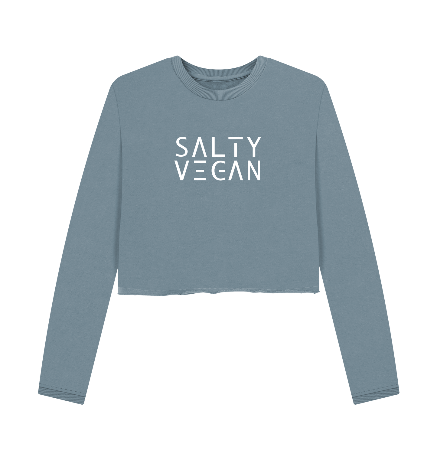 Stone Blue Printed Boxy Jumpers Front