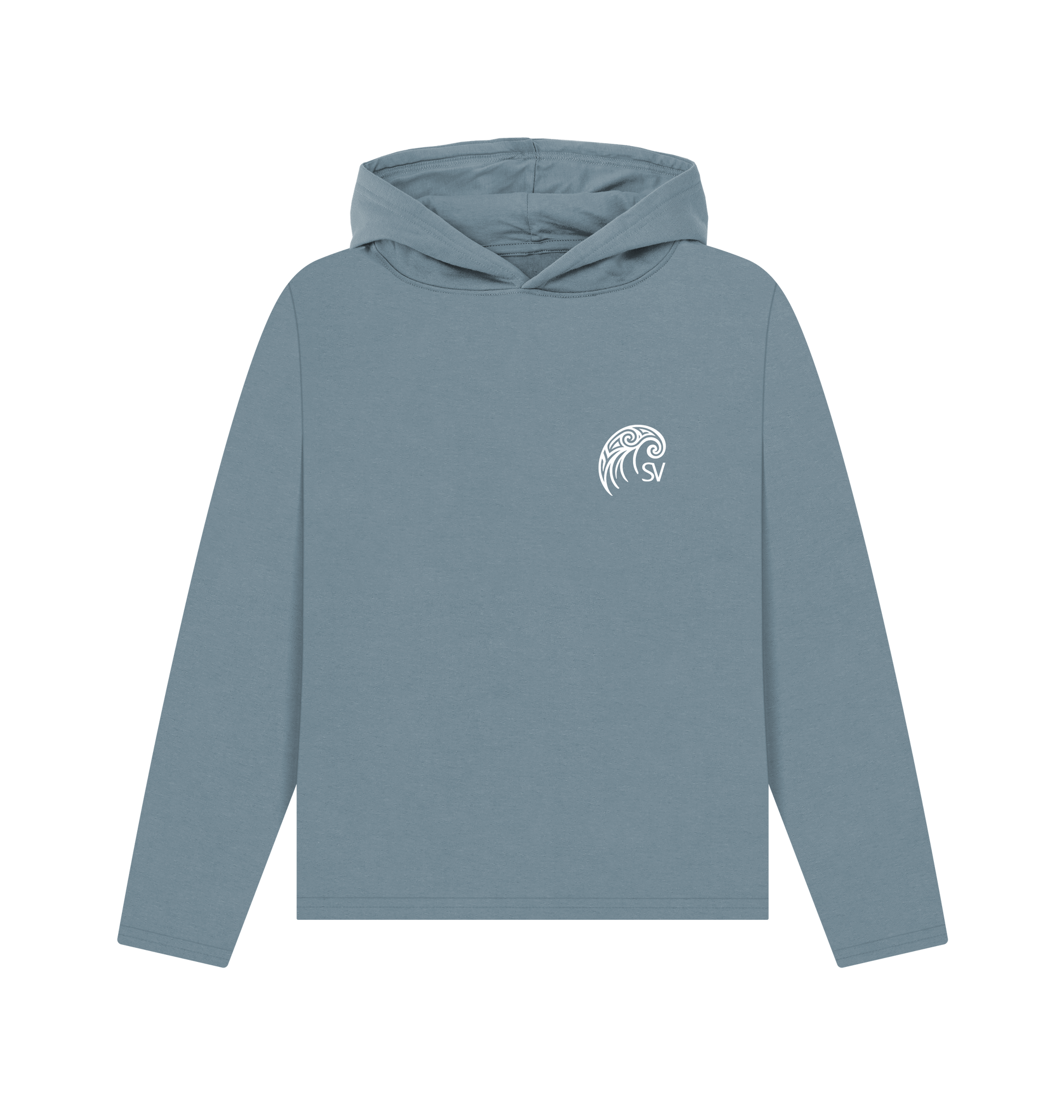Stone Blue Printed Hoody Front