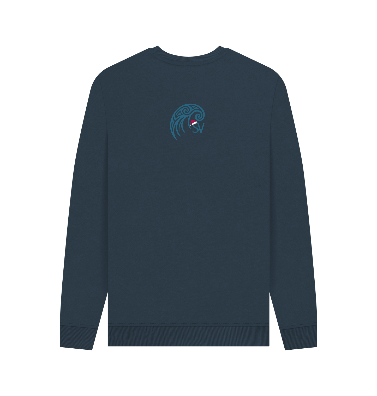 Navy Blue Printed Sweater Back