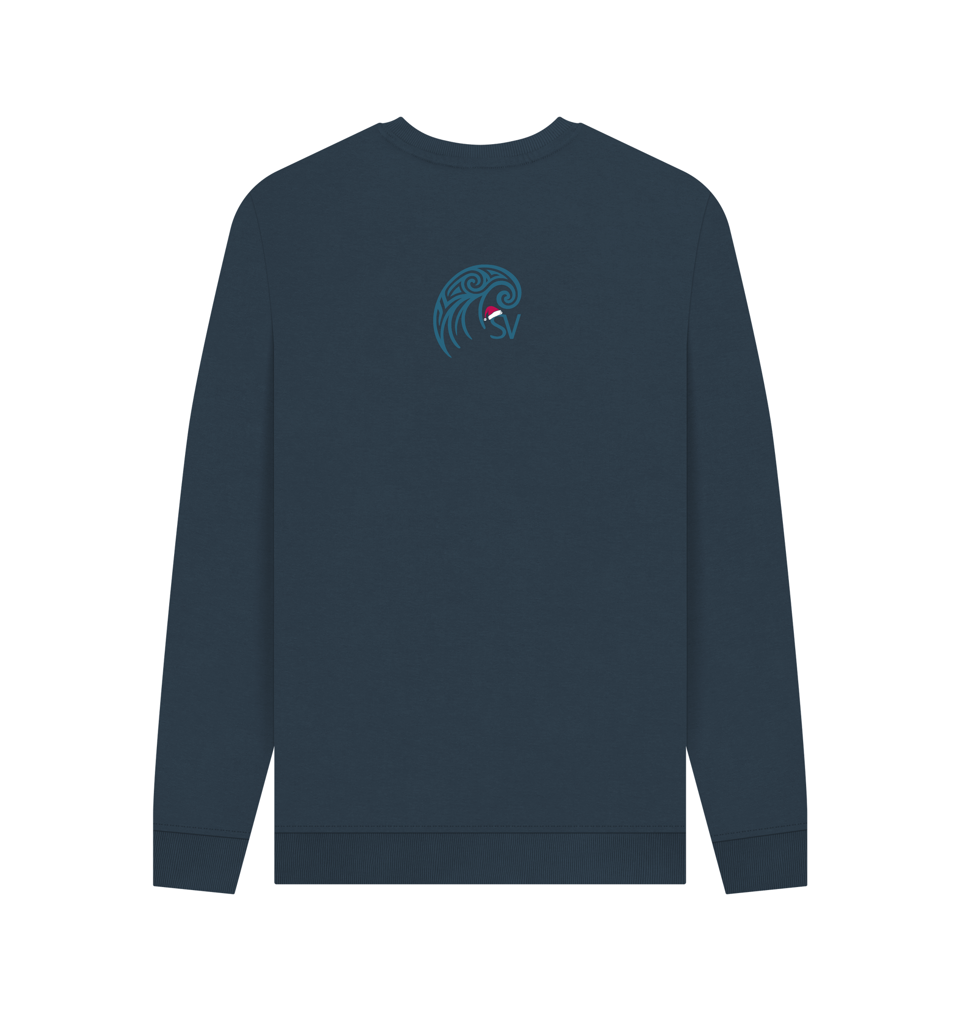 Navy Blue Printed Sweater Back