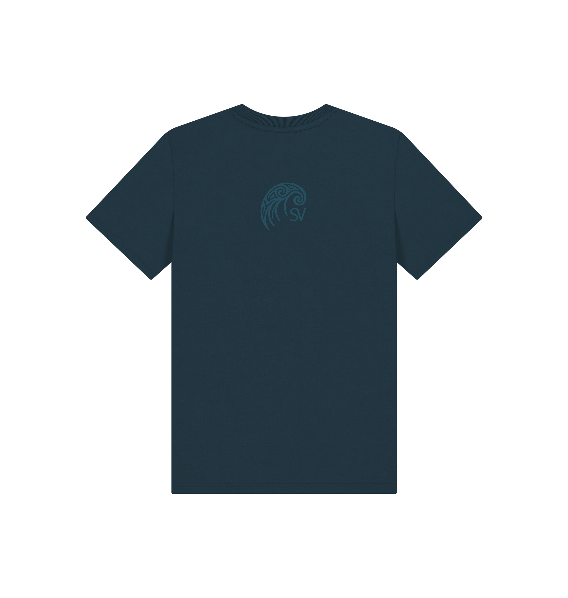 Denim Blue Printed Kids T-Shirt Back