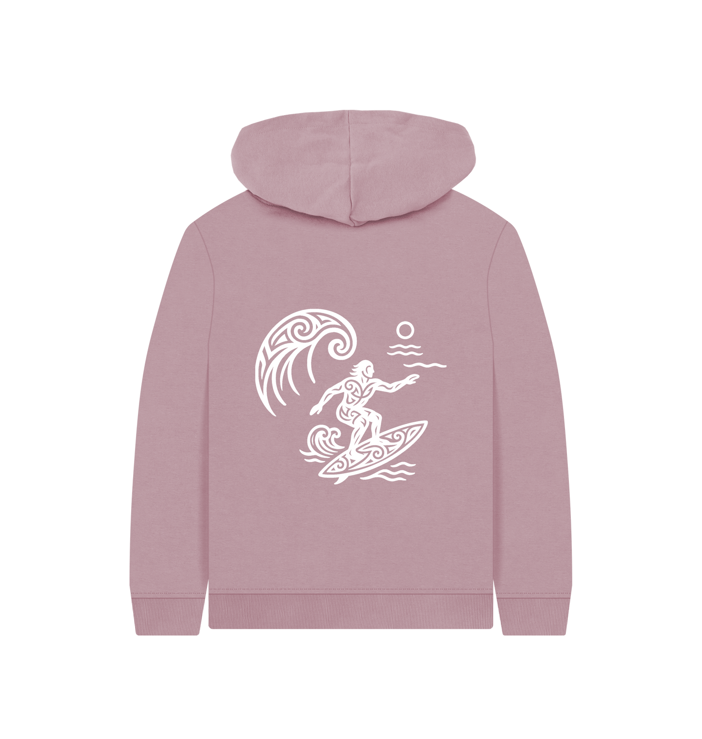 Mauve Printed Kids Hoodie Back