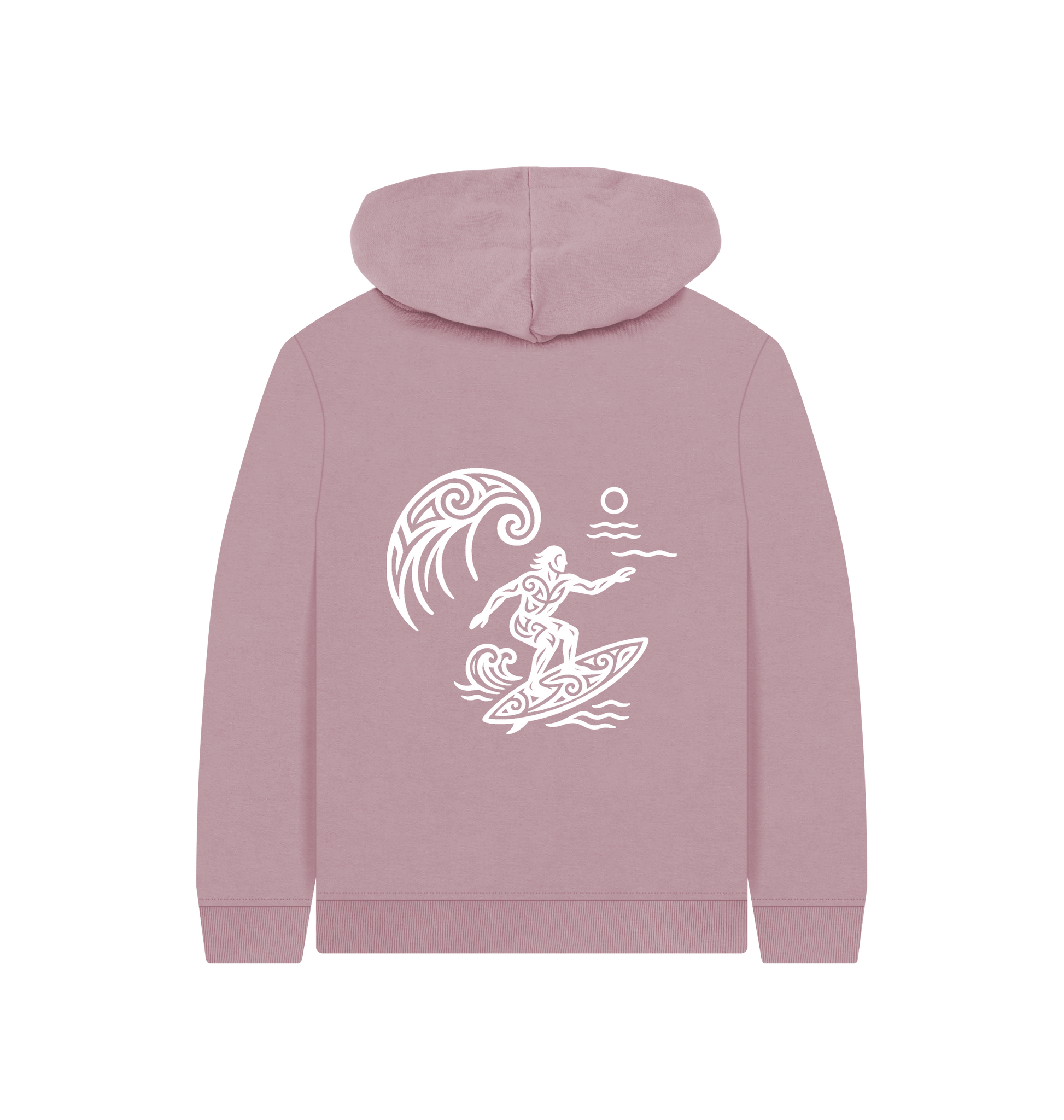 Mauve Printed Kids Hoodie Back