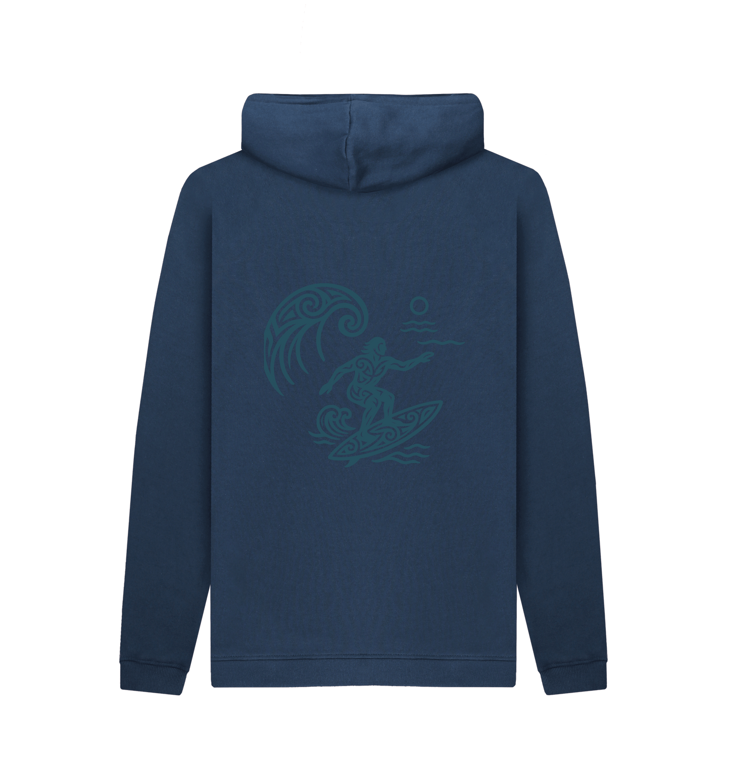 Navy Printed Hoody Back