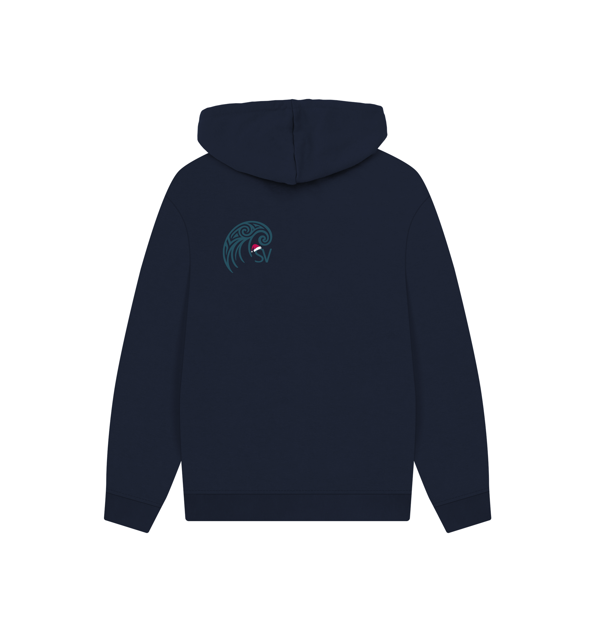 Navy Printed Hoody Back