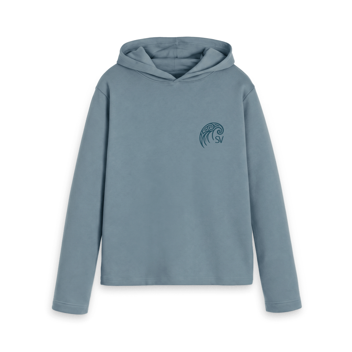 Stone Blue Printed Hoody Front