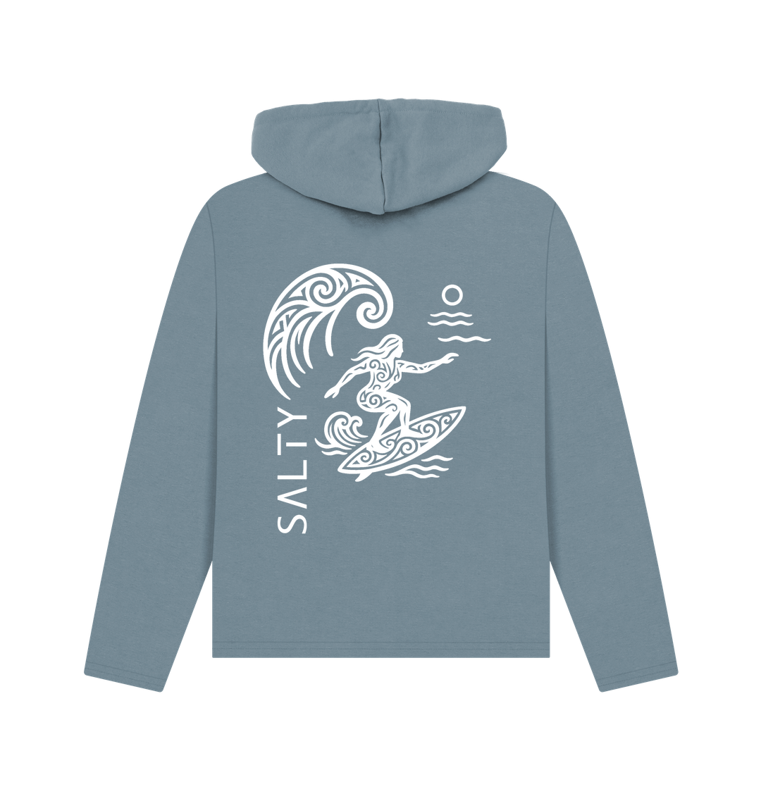 Stone Blue Printed Hoody Back
