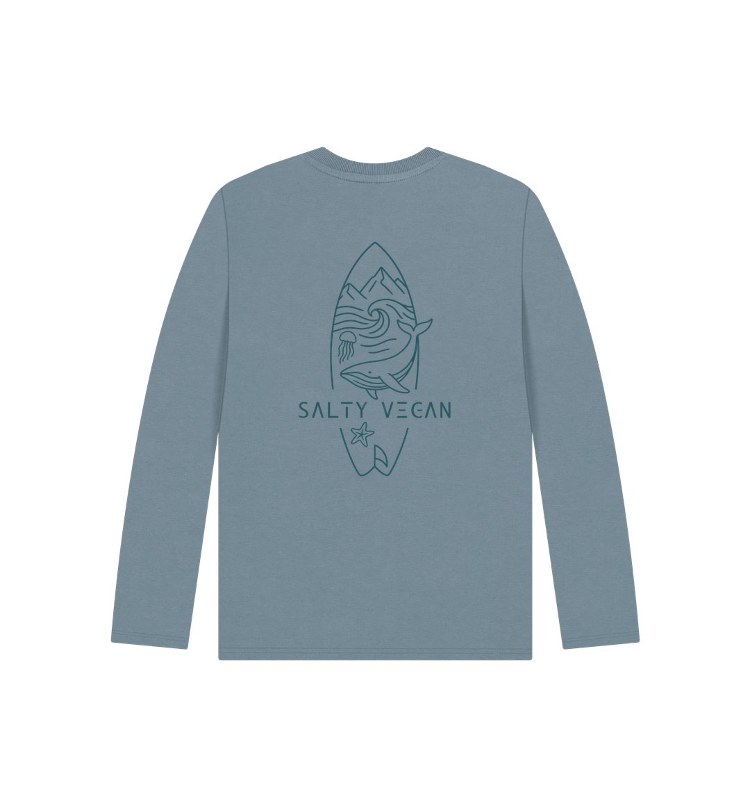 Stone Blue Printed Kids T-Shirt Back