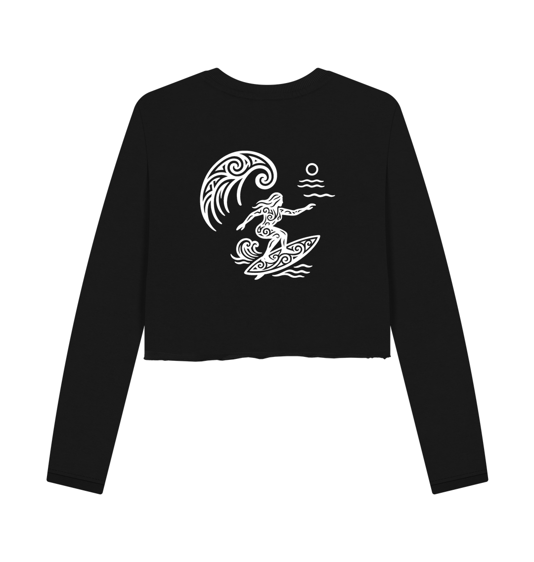 Black Printed Boxy Jumpers Back