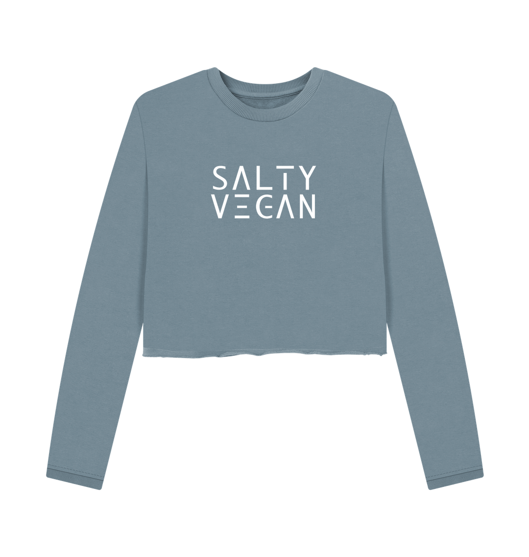 Stone Blue Printed Boxy Jumpers Front