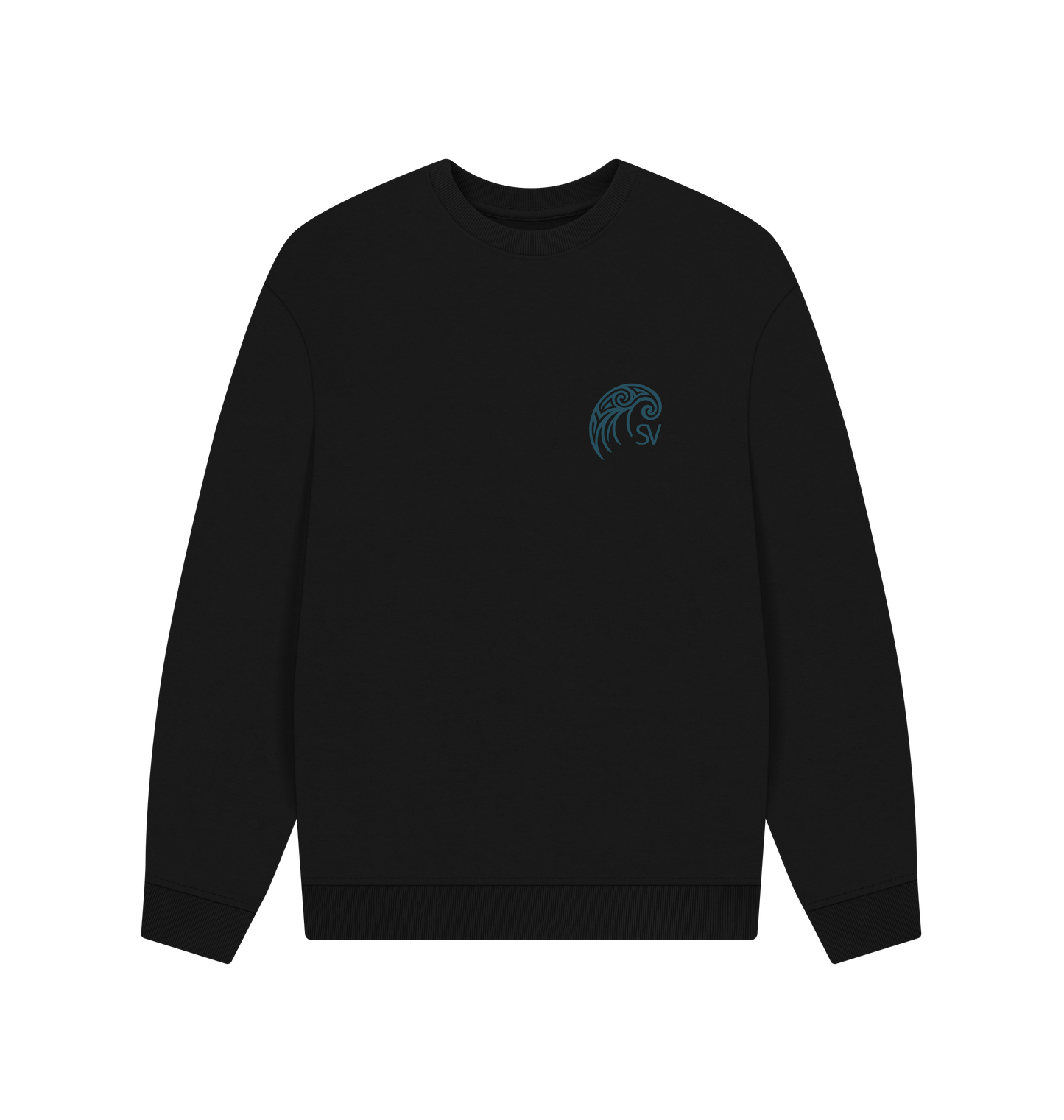 Black Printed Sweater Front