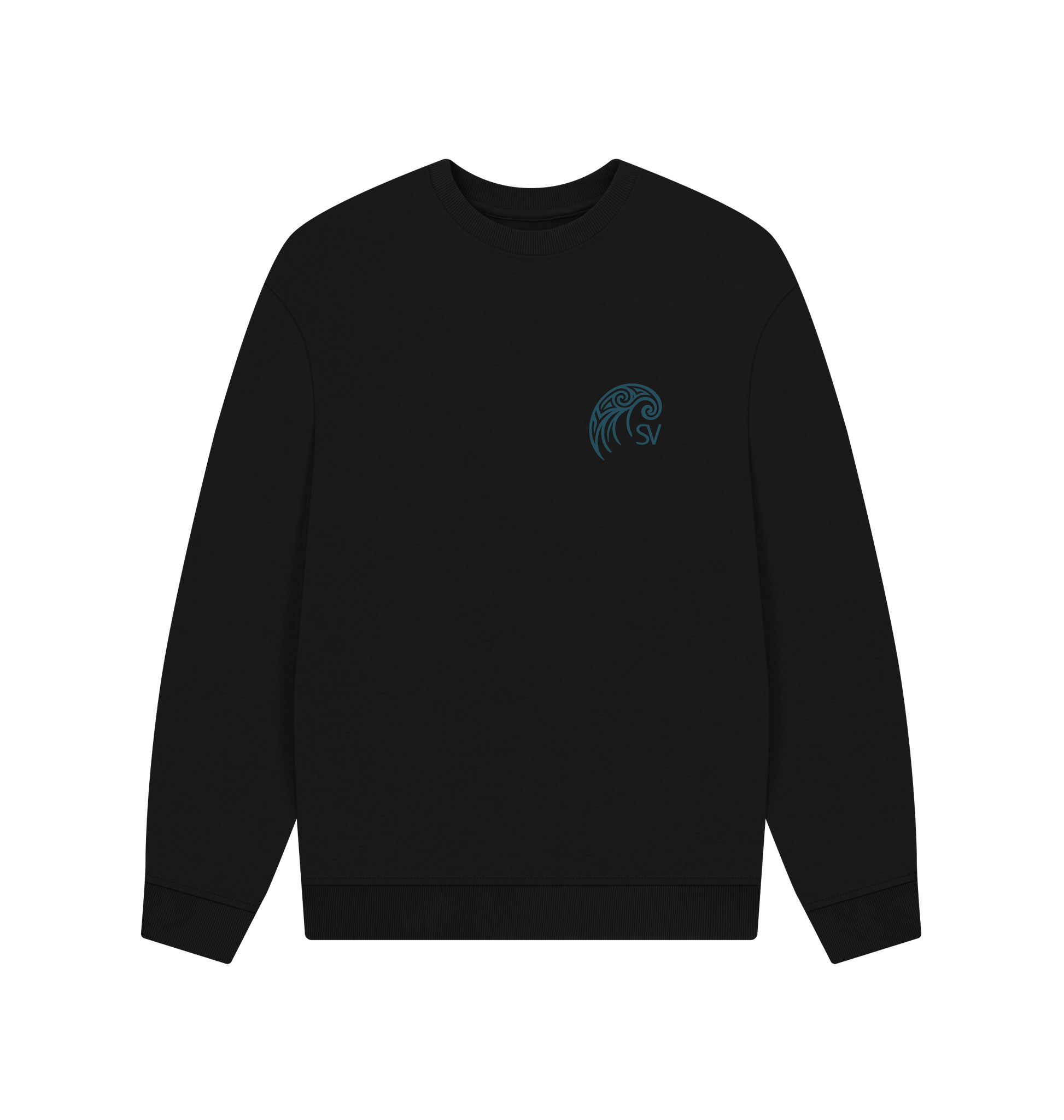 Black Printed Sweater Front