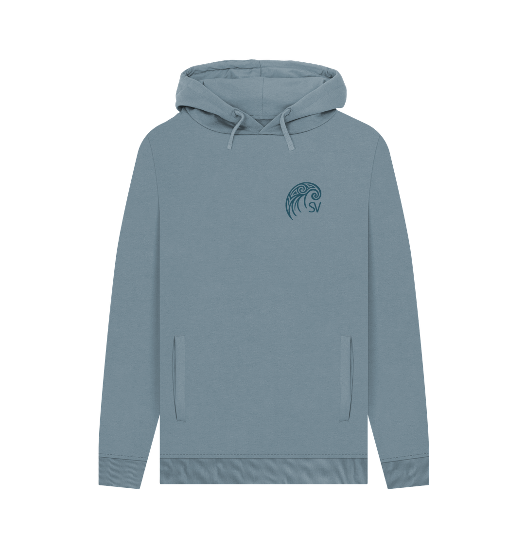 Stone Blue Printed Hoody Front