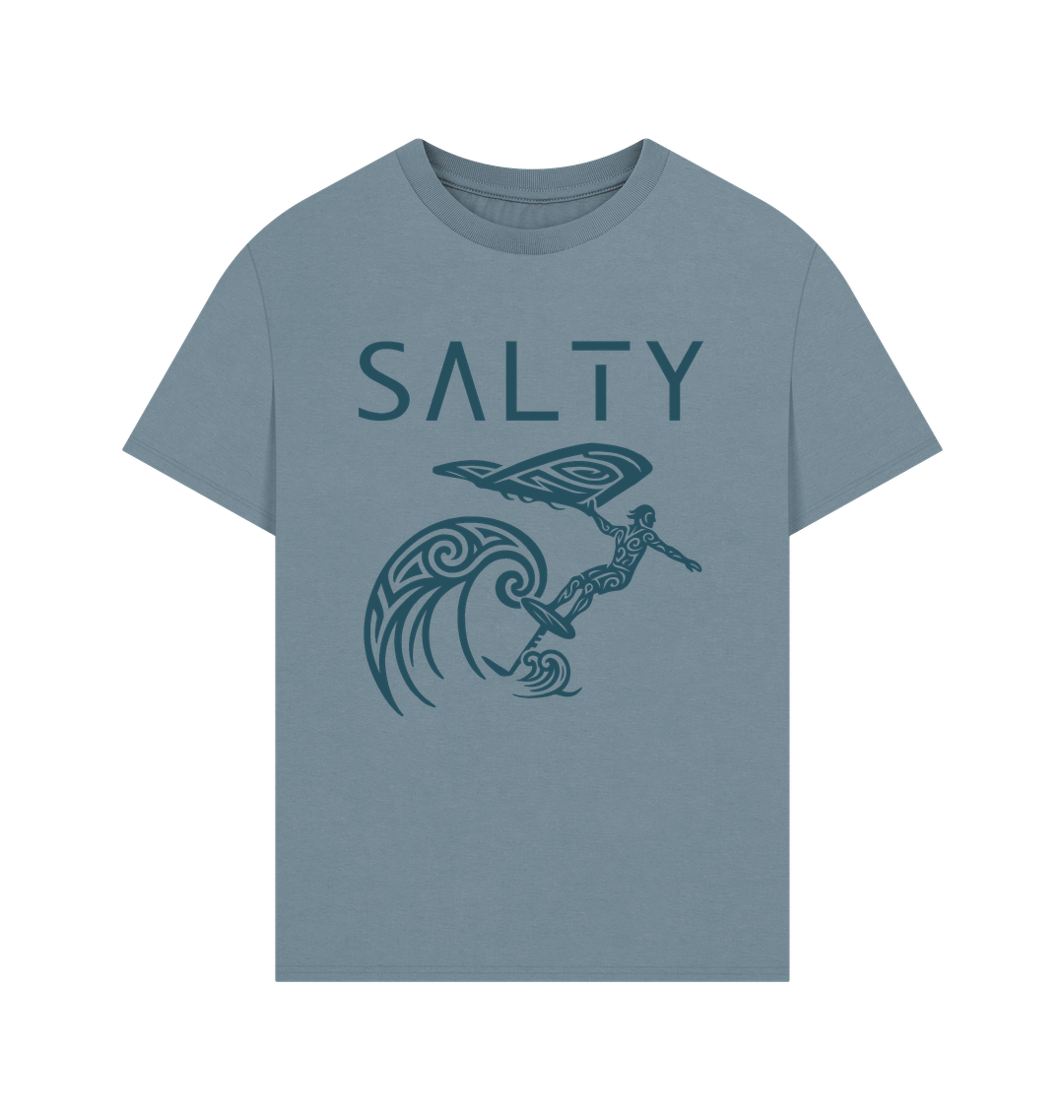 Stone Blue Printed T-shirt Front