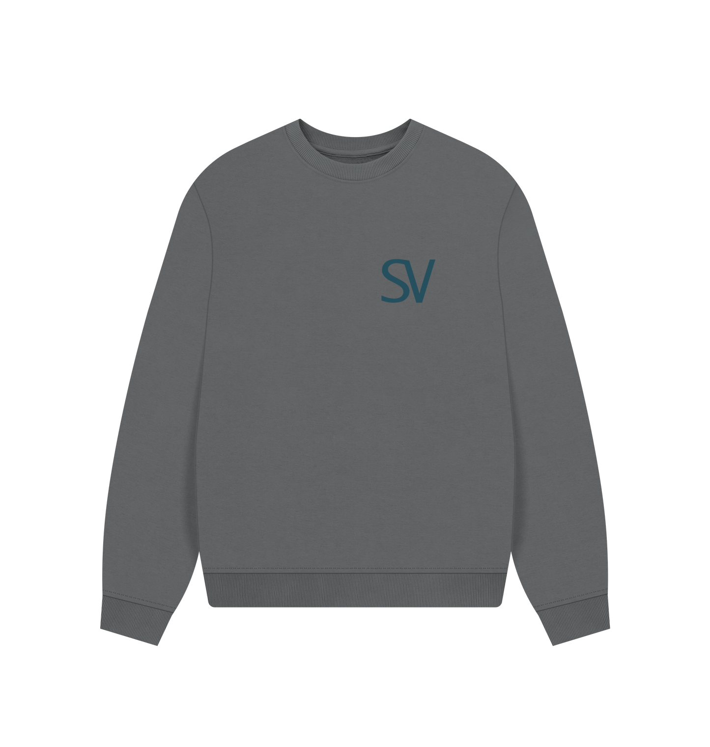 Slate Grey Printed Sweater Front