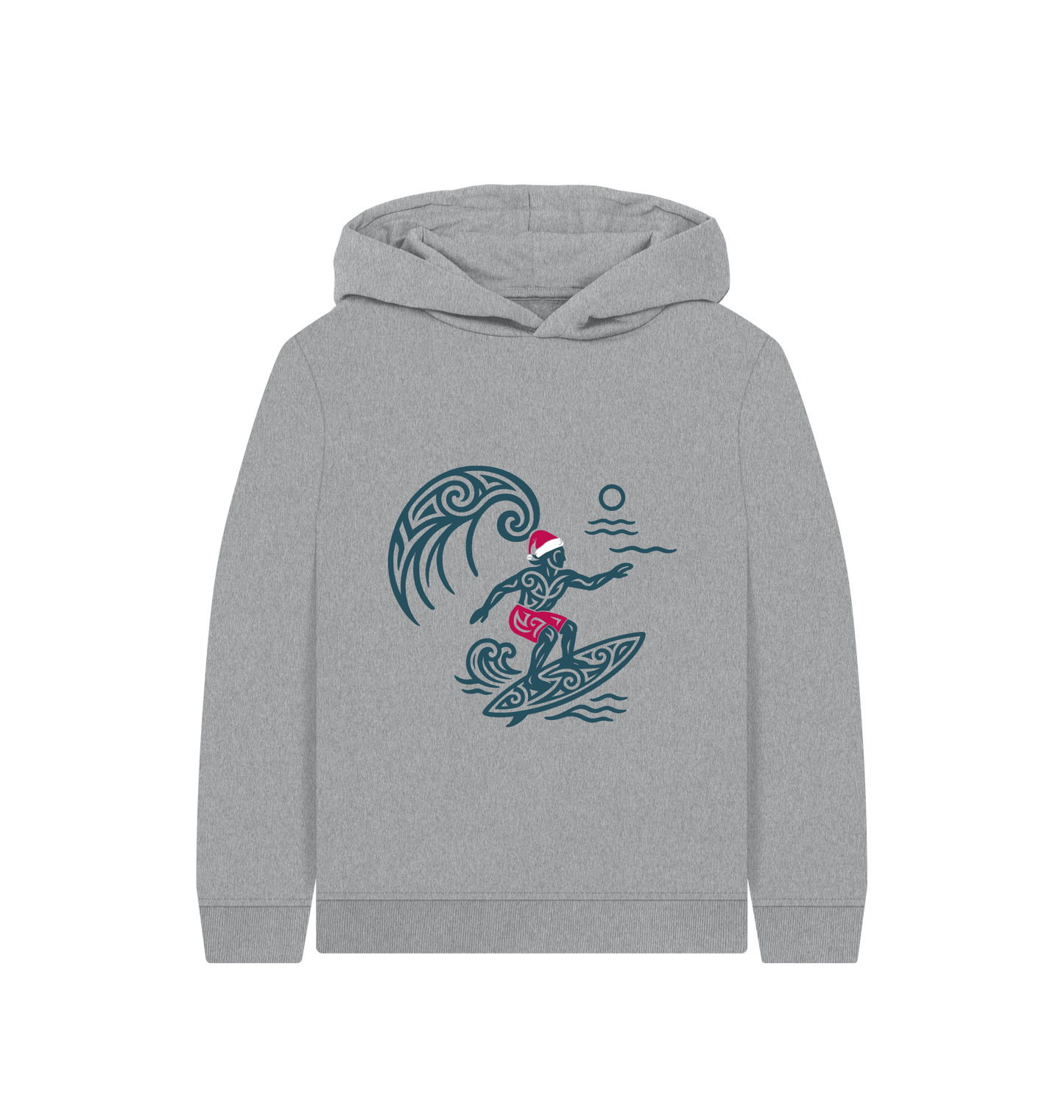 Athletic Grey Printed Kids Hoodie Front