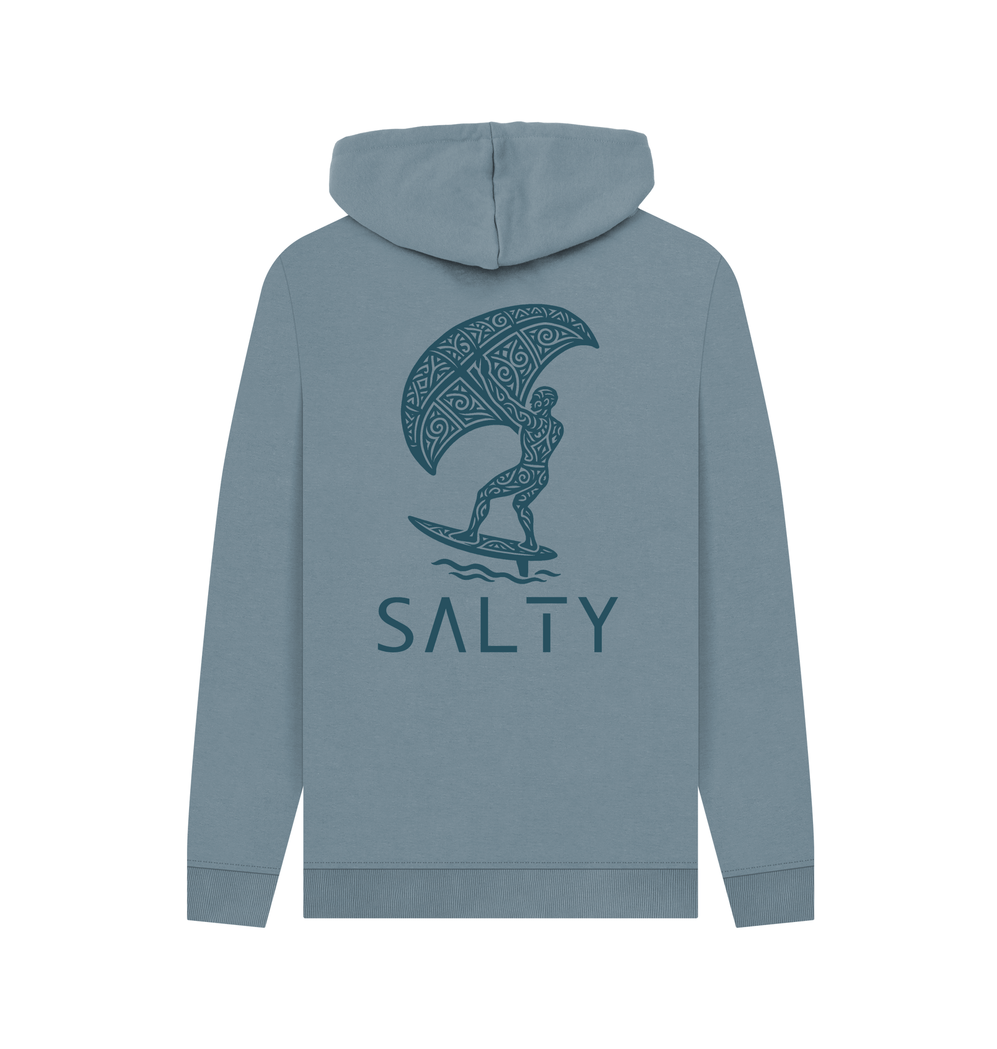 Stone Blue Printed Hoody Back