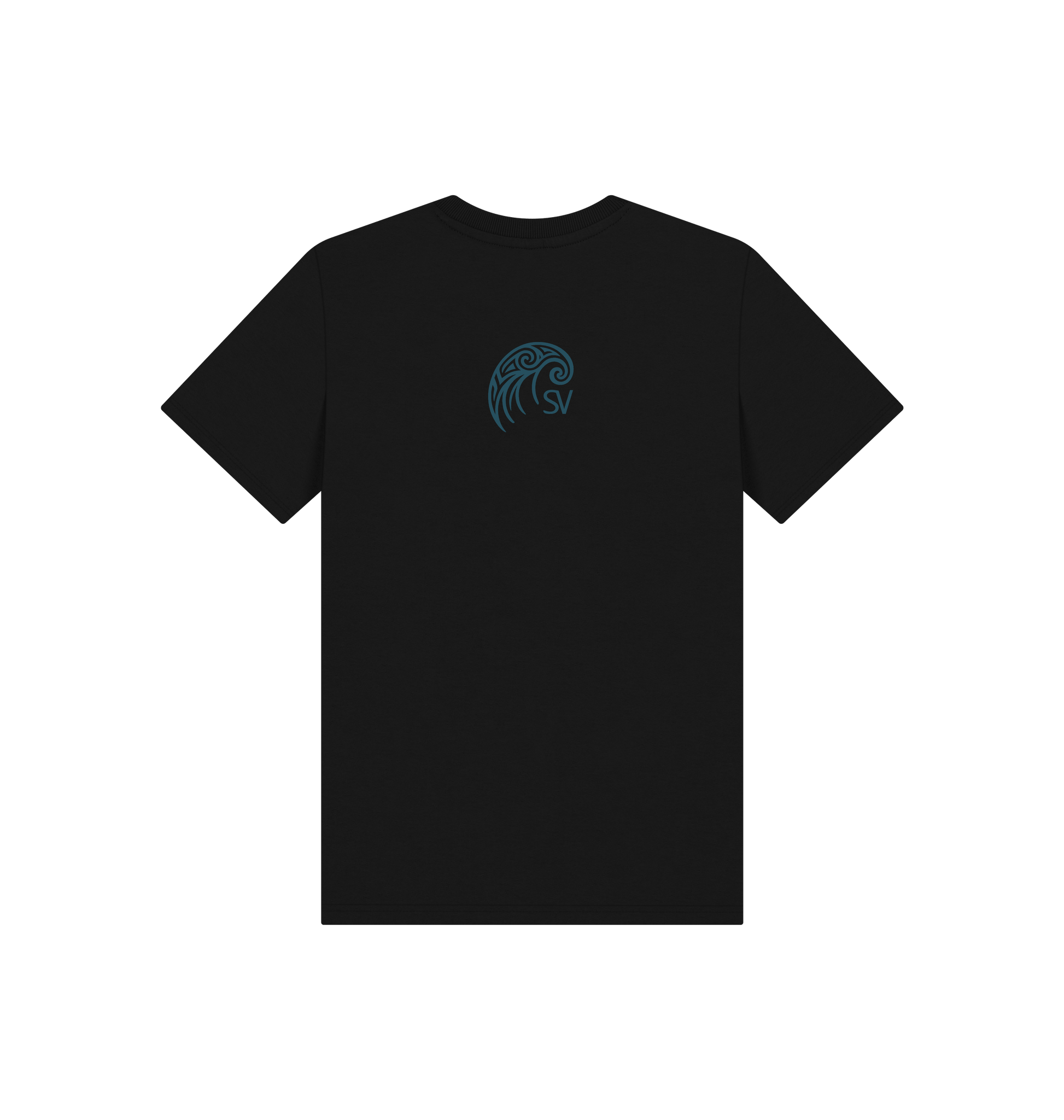 Black Printed Kids T-Shirt Back